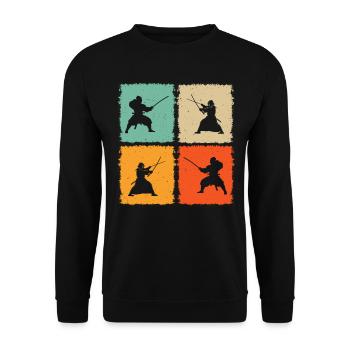 Combattant japonais Kendo Arts Martiaux Kendo Wr - Sweat-shirt Unisexe - noir - Devant - Alina (178cm) & Michal (187cm)