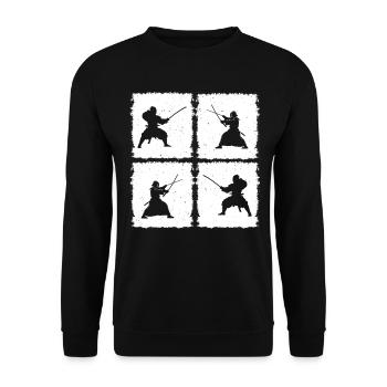Japanese Kendo Fighter Kendo Wrestler Kendo Martia - Unisex Sweatshirt - black - Front - Alina (178cm) & Michal (187cm)