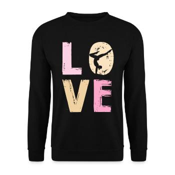 Danse Amour Silhouette Motif Sportif - Sweat-shirt Unisexe - noir - Devant - Alina (178cm) & Michal (187cm)