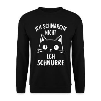 Sleep Shirt Pyjamas Cat Sleeping Snoring - Unisex Sweatshirt - black - Front - Alina (178cm) & Michal (187cm)