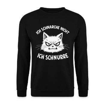 Sleep Shirt Pajamas Cat Kitten Snoring - Unisex Sweatshirt - black - Front - Alina (178cm) & Michal (187cm)
