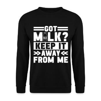 Laktoseintoleranz Laktoseintolerant - Unisex Pullover - Schwarz - Vorne - Alina (178cm) & Michal (187cm)