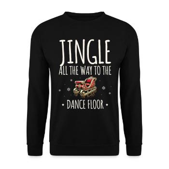 Jingle bis zur Tanzfläche Tanzen, Weihnachten - Unisex Pullover - Schwarz - Vorne - Alina (178cm) & Michal (187cm)