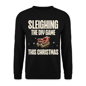 Faites Noël avec DIY Game Sleigh, Vacances - Sweat-shirt Unisexe - noir - Devant - Alina (178cm) & Michal (187cm)