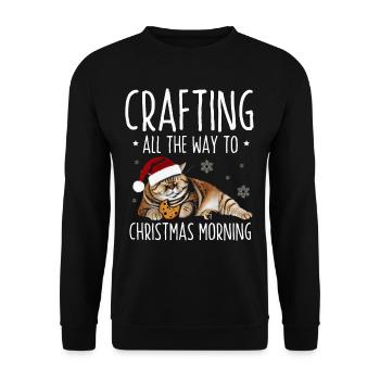 Crafts to Holiday Creativity Christmas Morning - Unisex Sweatshirt - black - Front - Alina (178cm) & Michal (187cm)