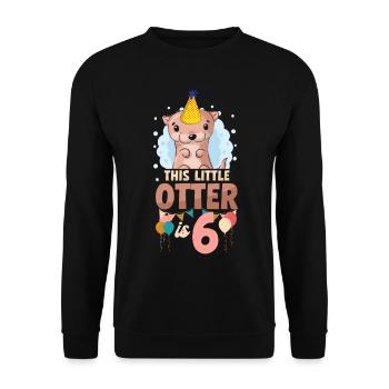 Otter Birthday This Little Otter - Unisex Sweatshirt - black - Front - Alina (178cm) & Michal (187cm)