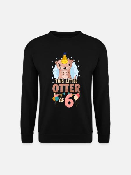 Otter Birthday This Little Otter - Unisex Sweatshirt - black