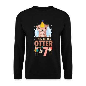 Anniversaire de la loutre Cette petite loutre - Sweat-shirt Unisexe - noir - Devant - Alina (178cm) & Michal (187cm)