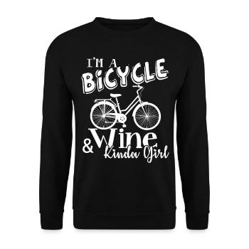Bicycle And Wine Kinda Girl - Unisex Sweatshirt - black - Front - Alina (178cm) & Michal (187cm)