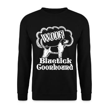 Woof Bluetick Coonhound - Unisex Sweatshirt - black - Front - Alina (178cm) & Michal (187cm)