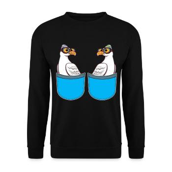 Marins Seagulls Marins maritimes - Sweat-shirt Unisexe - noir - Devant - Alina (178cm) & Michal (187cm)