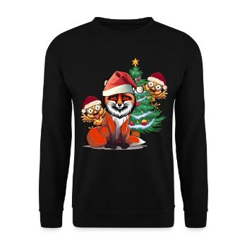 Fox Chicken Coop Christmas Chickens Christmas Tree Xmas - Unisex Sweatshirt - black - Front - Alina (178cm) & Michal (187cm)