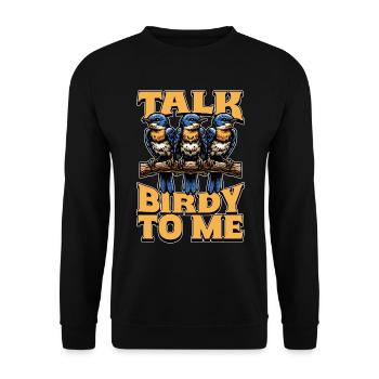 Oiseau passionné Talk Birdy To Me Bird Observer - Sweat-shirt Unisexe - noir - Devant - Alina (178cm) & Michal (187cm)