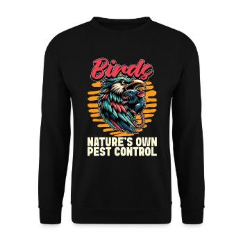 Bird Enthusiast Birds Nature's Own Ornithologist - Unisex Sweatshirt - black - Front - Alina (178cm) & Michal (187cm)