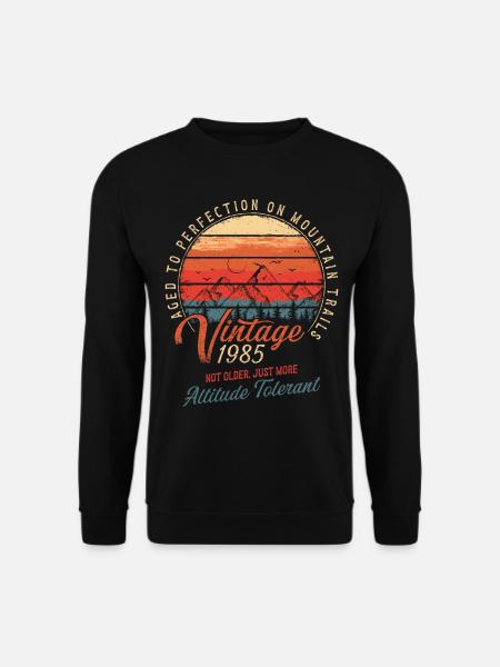 Millésime 1985 Anniversaire Randonnée Montagnes Cadeau - Sweat-shirt Unisexe - noir