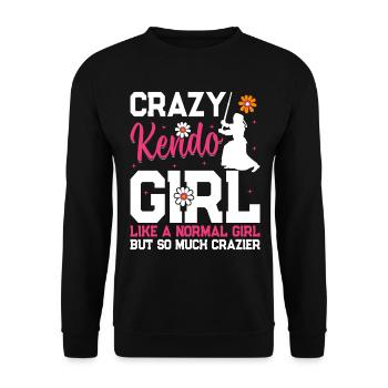 Kendo Filles Kendo Lutteur Crazy Kendo girl - Sweat-shirt Unisexe - noir - Devant - Alina (178cm) & Michal (187cm)