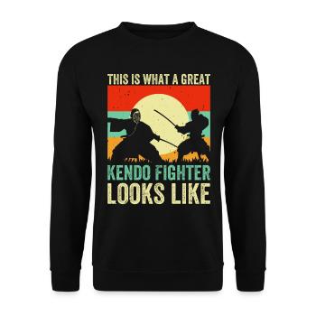 This is what a great Kendo Fighter looks like - Unisex Sweatshirt - black - Front - Alina (178cm) & Michal (187cm)