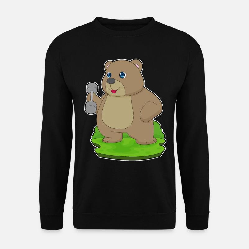 Bear Bodybuilder Dumbbell Bodybuilding - Unisex Sweatshirt - black