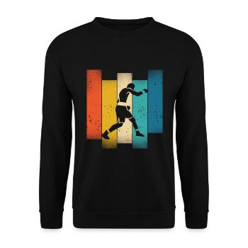 Retro Boxen Silhouette Vintage Farben - Unisex Pullover - Schwarz - Vorne - Alina (178cm) & Michal (187cm)