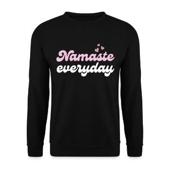 Namaste Everyday Yoga Inspiration - Unisex Sweatshirt - black - Front - Alina (178cm) & Michal (187cm)