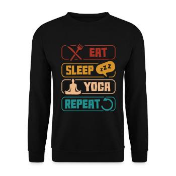 Eat Sleep Yoga Repeat Relaxation - Unisex Sweatshirt - black - Front - Alina (178cm) & Michal (187cm)