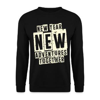 New Year, New Adventures Together, Couple Adventures - Unisex Sweatshirt - black - Front - Alina (178cm) & Michal (187cm)
