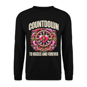 Countdown to Kisses and Forever, New Year's romance - Unisex Sweatshirt - black - Front - Alina (178cm) & Michal (187cm)