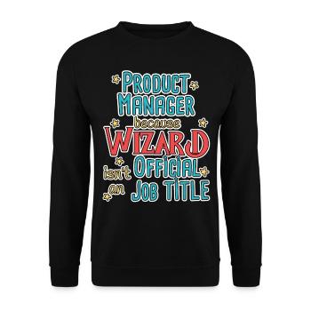 Product Manager Wizard - Unisex Pullover - Schwarz - Vorne - Alina (178cm) & Michal (187cm)
