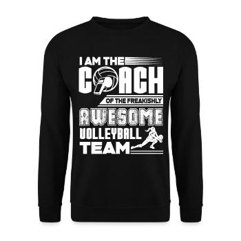 Proud Coach Of Awesome Volleyball Team - Unisex Sweatshirt - black - Front - Alina (178cm) & Michal (187cm)