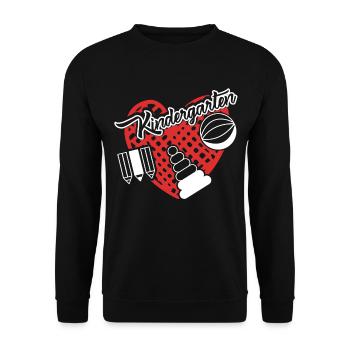Funny Kindergarten Teacher - Unisex Sweatshirt - black - Front - Alina (178cm) & Michal (187cm)