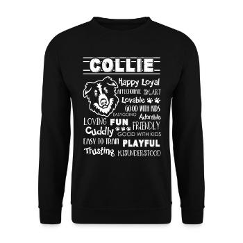 Border Collie Happy Loyal Affectionate Smart - Unisex Sweatshirt - black - Front - Alina (178cm) & Michal (187cm)
