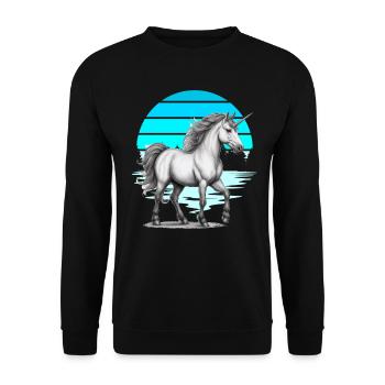 Horse Horses Unicorn Unicorns Mythical Creature Fairy Tale - Unisex Sweatshirt - black - Front - Alina (178cm) & Michal (187cm)