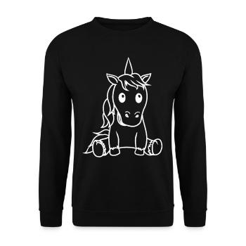 Unicorn Unicorns Mythical Creature Fable Horse Horses - Unisex Sweatshirt - black - Front - Alina (178cm) & Michal (187cm)