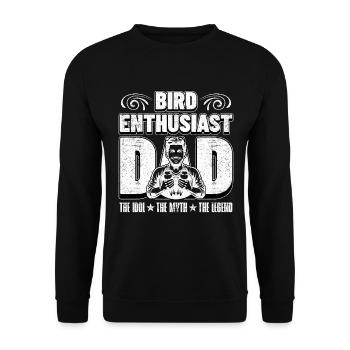 Papa passionné d’oiseaux L’idole Le mythe Amoureux des oiseaux - Sweat-shirt Unisexe - noir - Devant - Alina (178cm) & Michal (187cm)