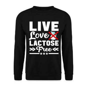 Laktoseintoleranz Laktoseintolerant - Unisex Pullover - Schwarz - Vorne - Alina (178cm) & Michal (187cm)