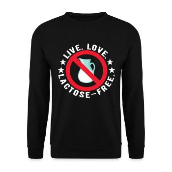Laktoseintoleranz Laktoseintolerant - Unisex Pullover - Schwarz - Vorne - Alina (178cm) & Michal (187cm)