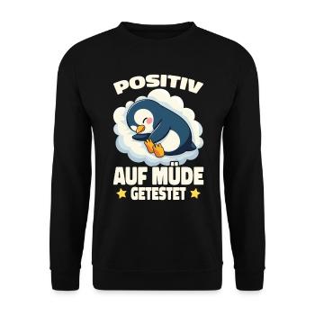 Testé positif pour la chemise de nuit fatiguée - Sweat-shirt Unisexe - noir - Devant - Alina (178cm) & Michal (187cm)