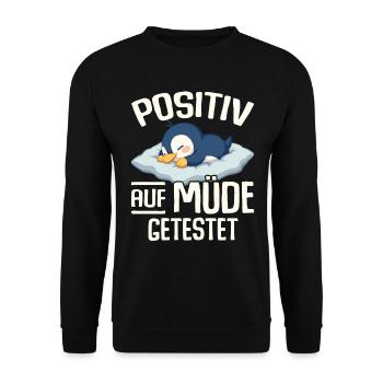 Testé positif pour la chemise de nuit fatiguée - Sweat-shirt Unisexe - noir - Devant - Alina (178cm) & Michal (187cm)