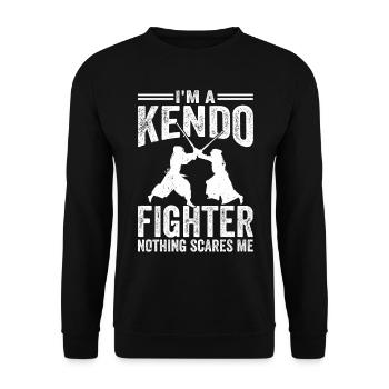 I'm a Kendo fighter nothing scares me - Kendo Wres - Unisex Sweatshirt - black - Front - Alina (178cm) & Michal (187cm)