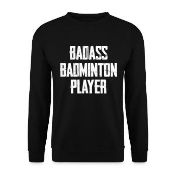 Badass Badminton Spieler - Unisex Pullover - Schwarz - Vorne - Alina (178cm) & Michal (187cm)