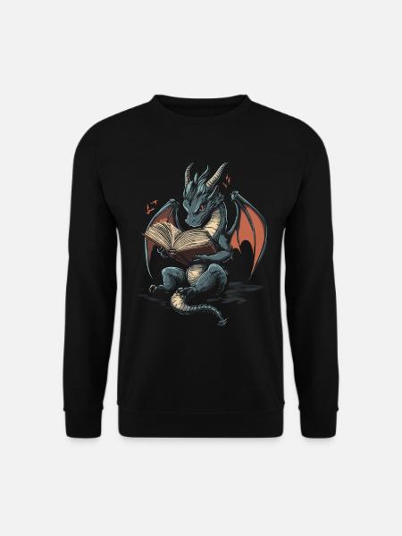 geVerspielter grauer Drache Magische Geschichtenfa - Unisex Pullover - Schwarz