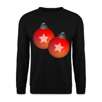 Weihnachten Kugeln Schmuck Winter Geschenk - Unisex Pullover - Schwarz - Vorne - Alina (178cm) & Michal (187cm)