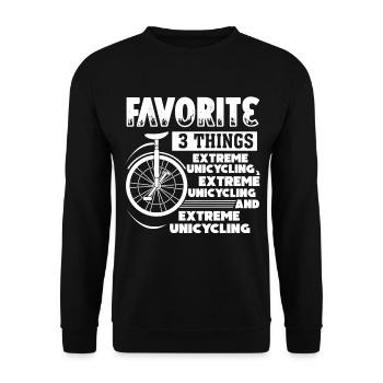 Unicycling I Like Extreme Unicycling - Unisex Sweatshirt - black - Front - Alina (178cm) & Michal (187cm)