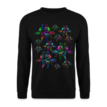 Girafes arc-en-ciel Girafe Enfants Enfant Zoo Animaux - Sweat-shirt Unisexe - noir - Devant - Alina (178cm) & Michal (187cm)