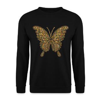 Butterfly Geometric - Unisex Sweatshirt - black - Front - Alina (178cm) & Michal (187cm)