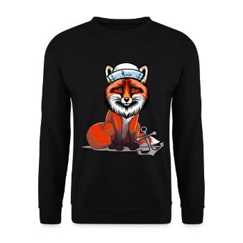 maritim Seemann Matrose Seemänner Moin Ahoi - Unisex Pullover - Schwarz - Vorne - Alina (178cm) & Michal (187cm)