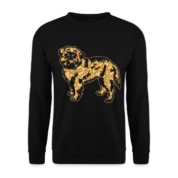 Brussels Griffon Geometric - Unisex Sweatshirt - black - Front - Alina (178cm) & Michal (187cm)