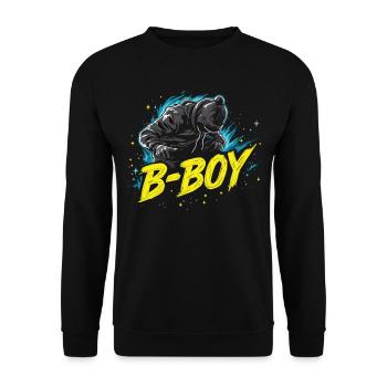 B-Boy Breakdance Breakdancer Urban Hip Hop - Unisex Sweatshirt - black - Front - Alina (178cm) & Michal (187cm)