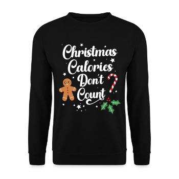 Les calories de Noël ne comptent pas - Sweat-shirt Unisexe - noir - Devant - Alina (178cm) & Michal (187cm)