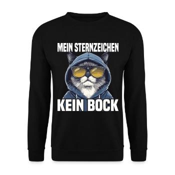 My zodiac sign No buck Cat - Unisex Sweatshirt - black - Front - Alina (178cm) & Michal (187cm)